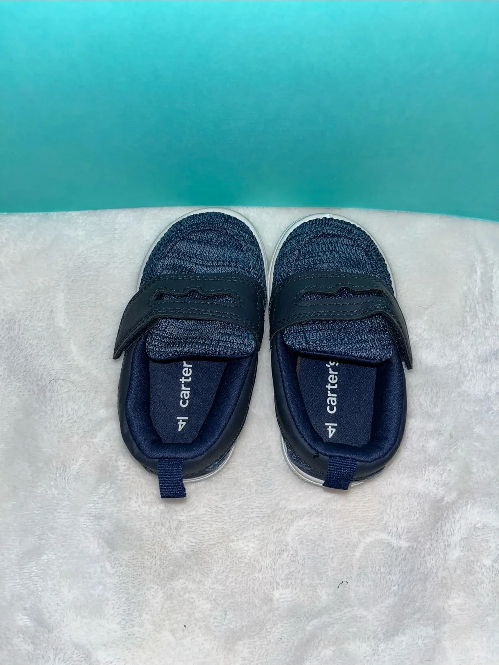 Carter's Navy Knit Velcro Toddler Sneakers